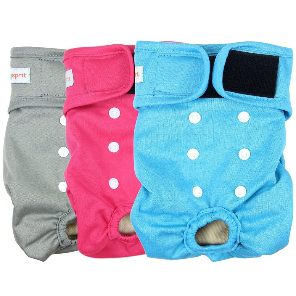 Langsprit Washable Female Dog Diapers (3 Pack)